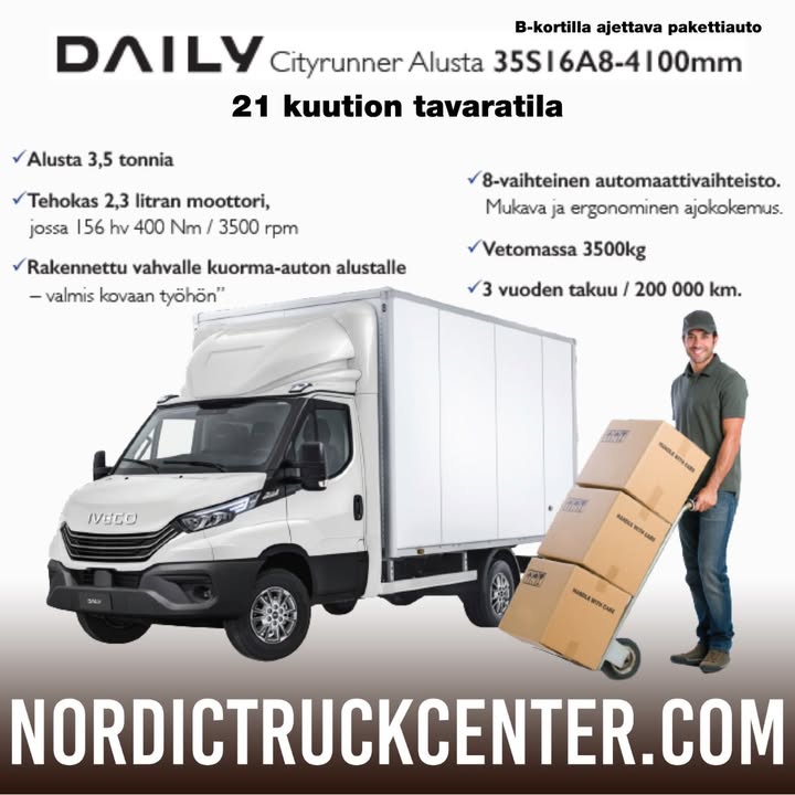 Valmiina vaativiin kuljetuksiin: IVECO Daily Cityrunner Box! 🚚💨 Etsitkö luotettavaa ja vahvaa työkalua ammattikäyttöön? IVECO…