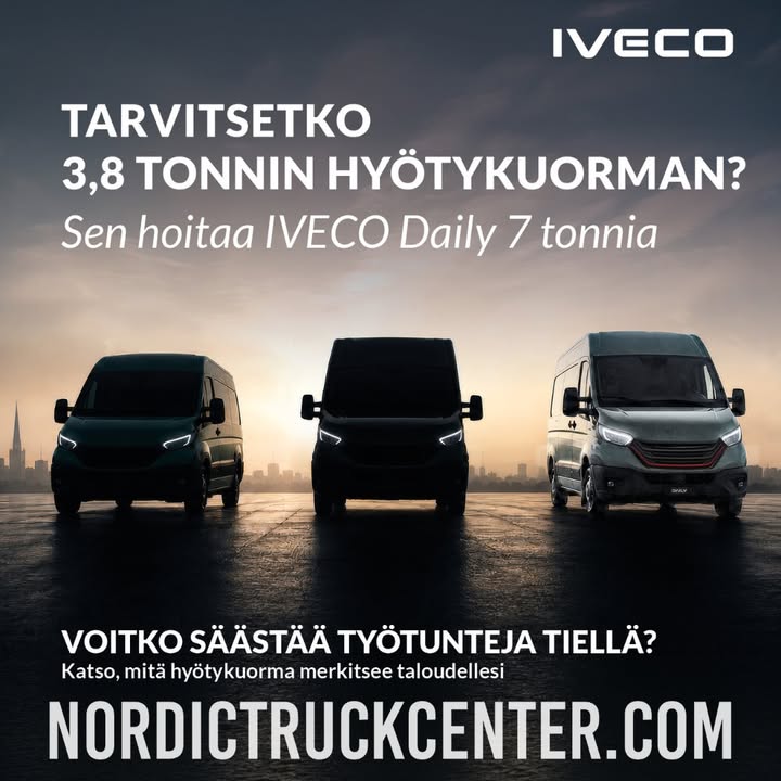 IVECO Daily – kun kuljetuskapasiteetilla on merkitystä. Dailyn 7 tonnin mallisto tarjoaa jopa noin 3,8…