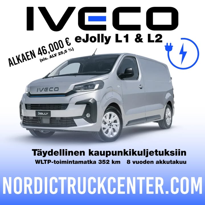 Uusi IVECO eJolly – sähköistä tehokkuutta kaupunkien kaduille! 🚐🔋 IVECO laajentaa sähköistä mallistoaan uudella eJollylla!…